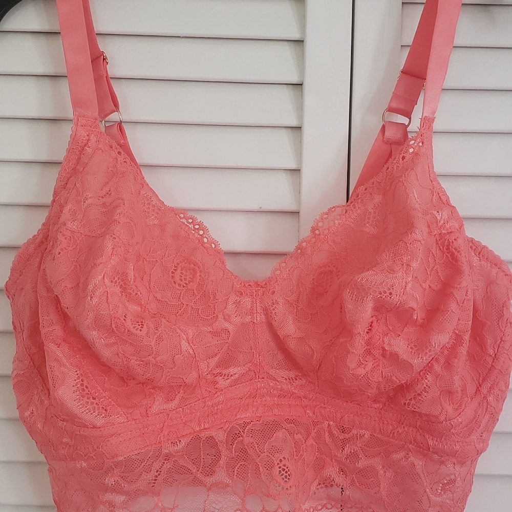Coral lace bralette